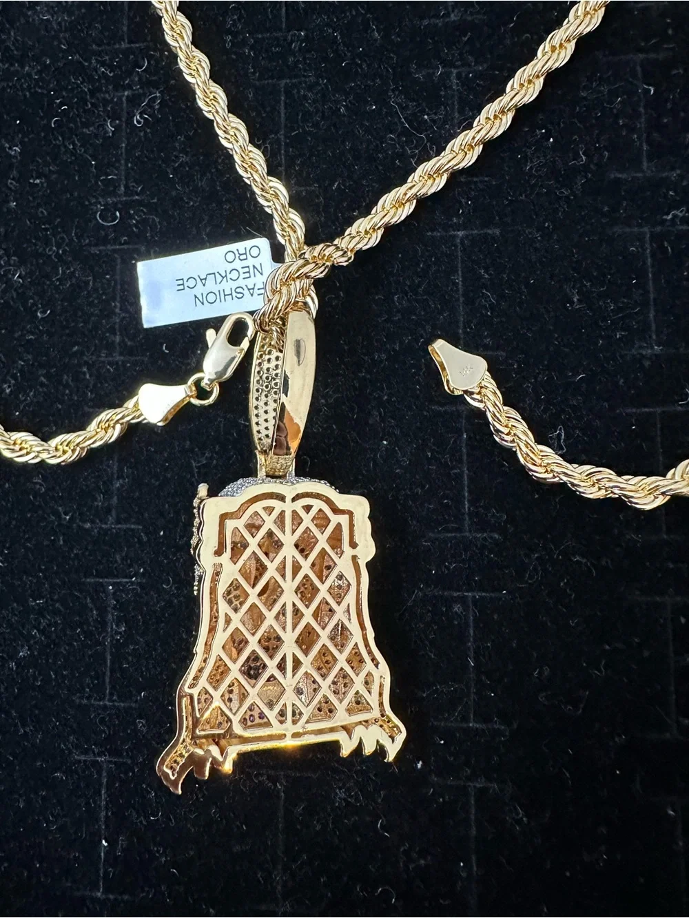 New Gold plated Jesus Head Pendant charm with new gold plated necklace chain